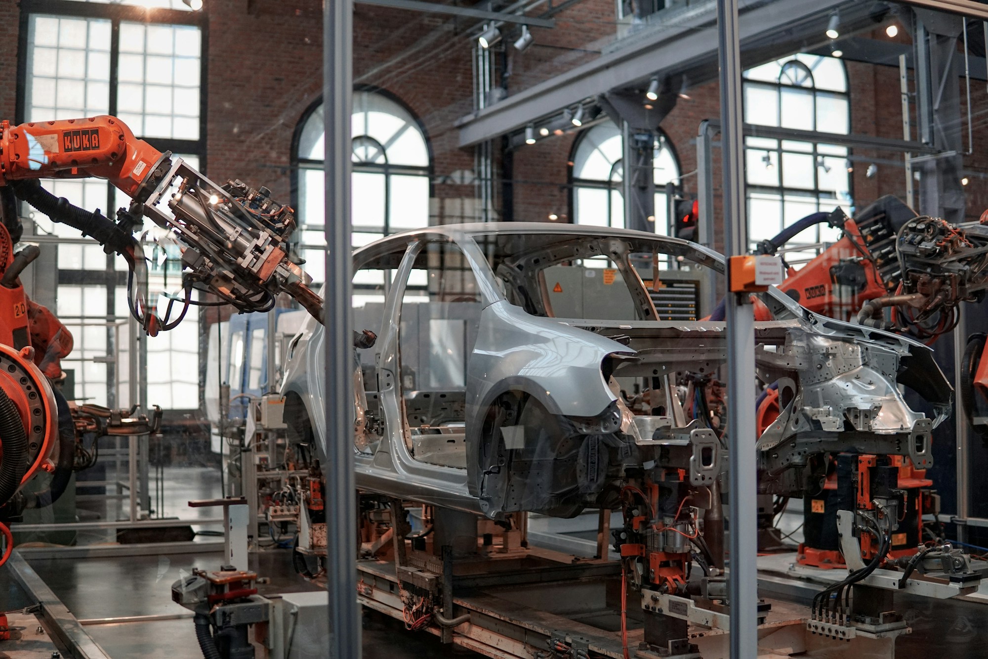Robotic equipment on an automotive production line